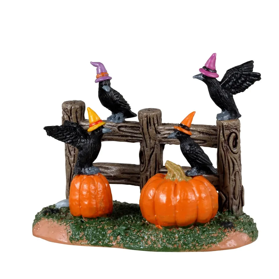lemax-halloween-crows-lot-de-4-corbeaux-chapeaux-de-sorci-re image 1