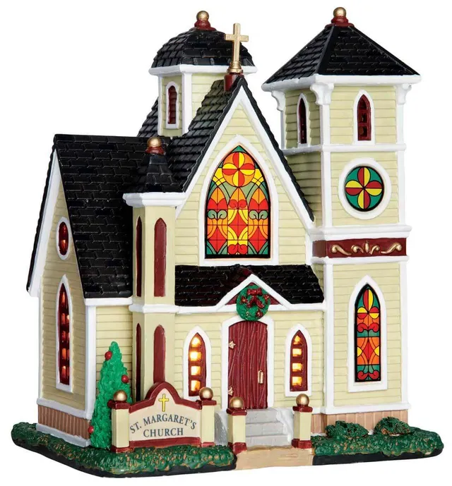lemax-st-margaret-s-church-glise-miniature-lumineuse-village-de-no-l image 1