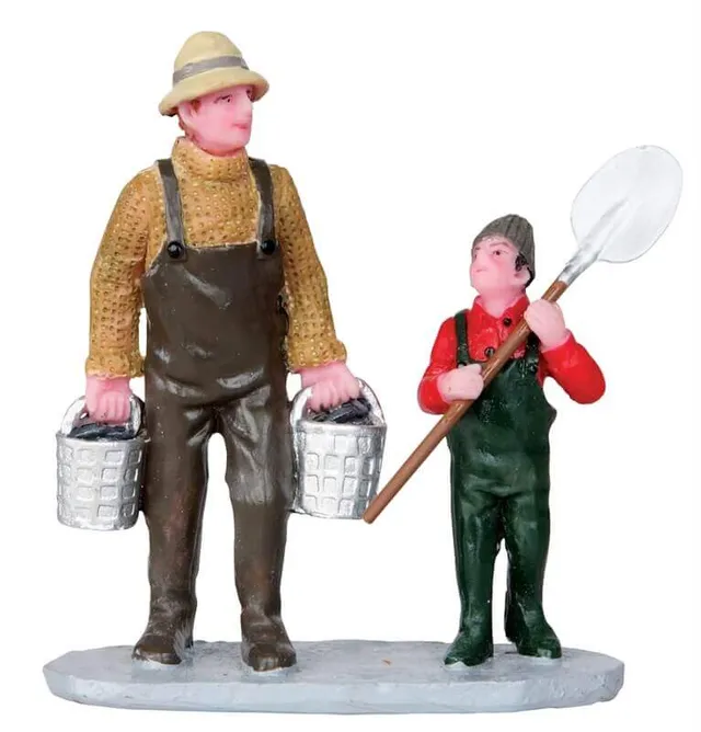 lemax-clam-digging-figurine-sc-ne-de-p-che-miniature image 1