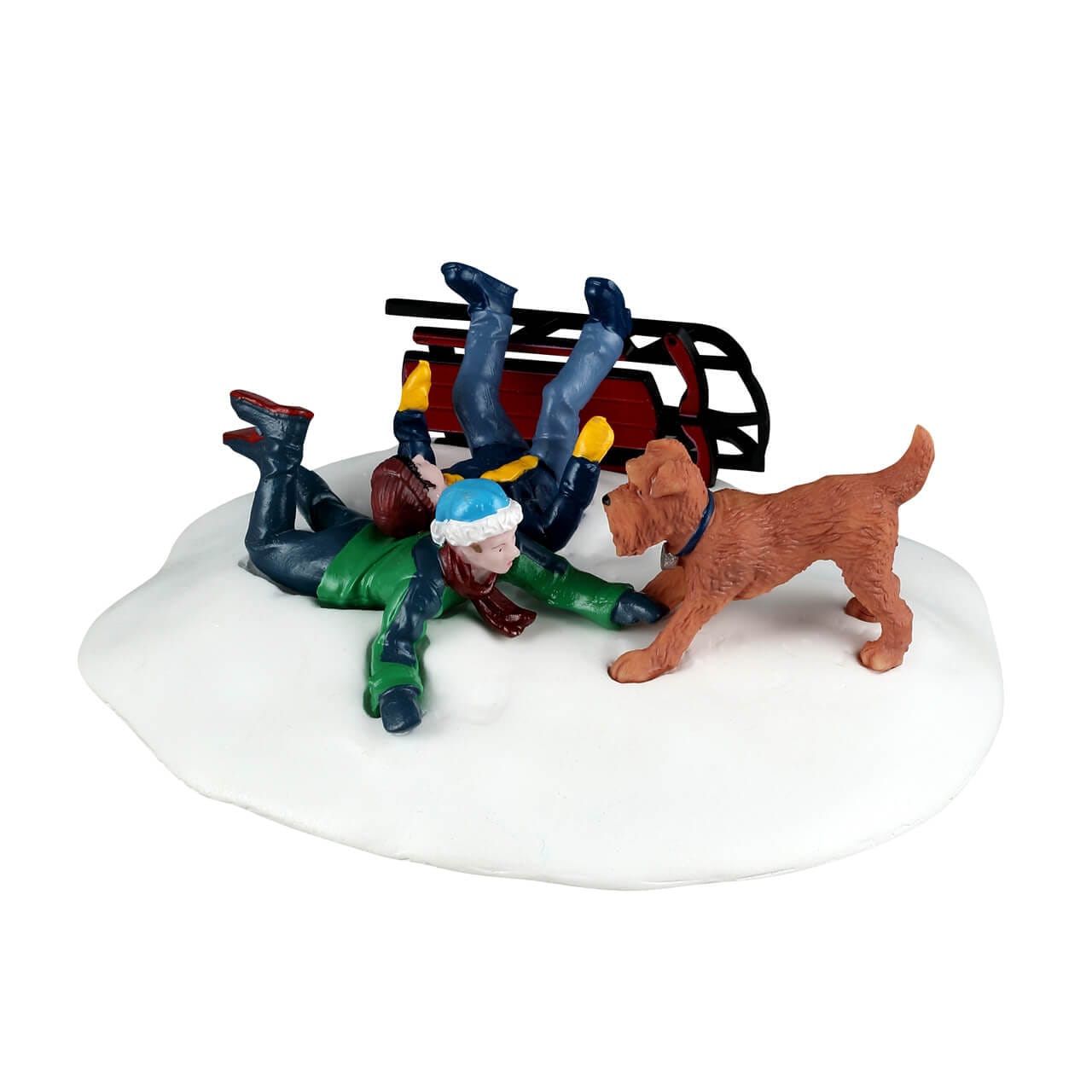 lemax-winter-wipeout-figurine-village-de-no-l-luge-et-chien-secours image 1