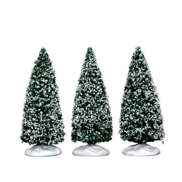 lemax-snowy-juniper-tree-small-lot-de-3-sapins-miniatures-enneig-s image 1