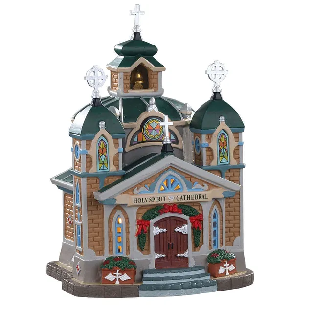 lemax-holy-spirit-cathedral-caddington-cath-drale-lumineuse-village-no-l image 1