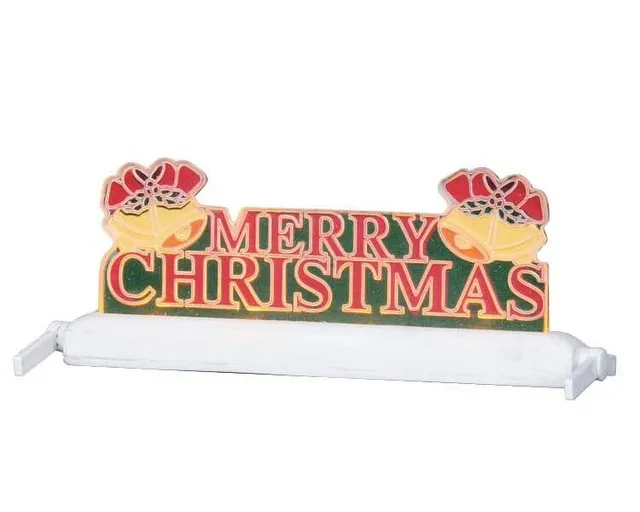lemax-yard-light-merry-christmas-lampadaire-village-miniature image 1