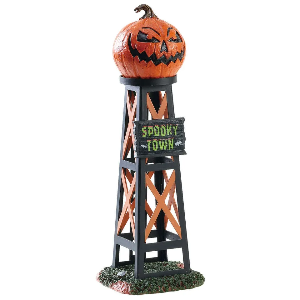 lemax-evil-pumpkin-water-tower-tour-spooky-town image 1