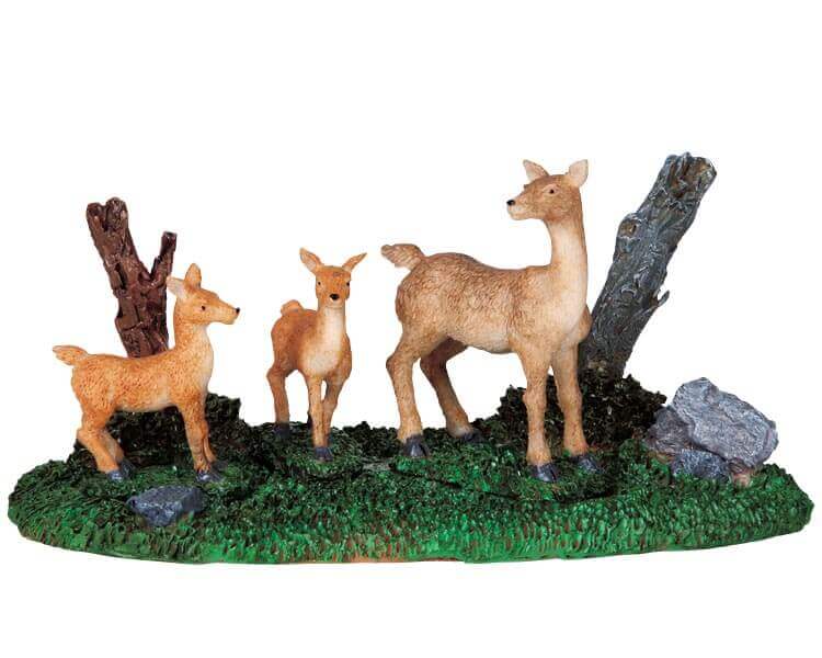 lemax-a-doe-and-her-fawns-biche-et-faons-village-miniature image 1