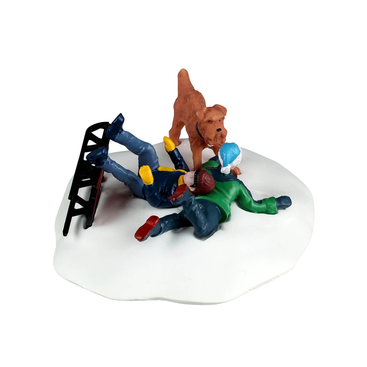 lemax-winter-wipeout-figurine-village-de-no-l-luge-et-chien-secours image 2