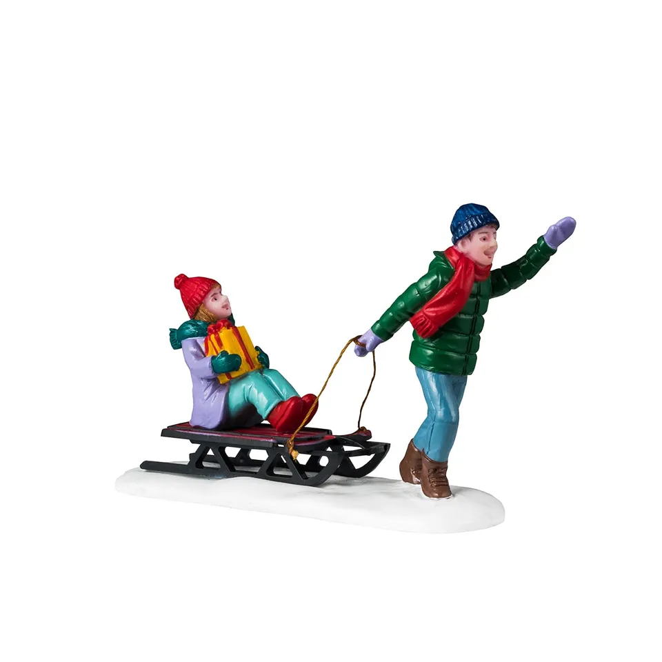 lemax-christmas-eve-visit-caddington-sc-ne-figurines-tra-neau-miniature image 1