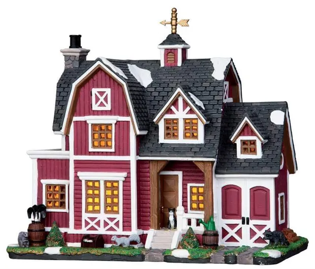 lemax-barn-house-grange-lumineuse-village-de-no-l-miniature image 1