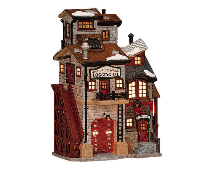 lemax-pine-valley-logging-co-b-timent-scierie-village-miniature-lumineux image 1