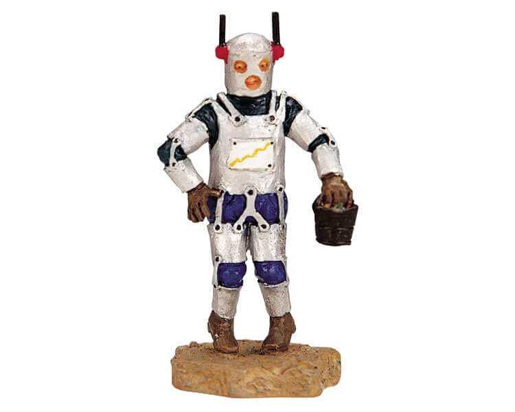 lemax-tin-robotron-figurine-robot-village-spooky-town-miniature image 1