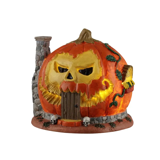lemax-pumpkin-skull-house-maison-citrouille-lumineuse-spooky-town image 1