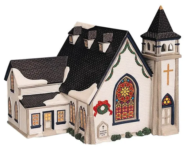 lemax-holy-trinity-church-glise-miniature-lumineuse-village-de-no-l image 1