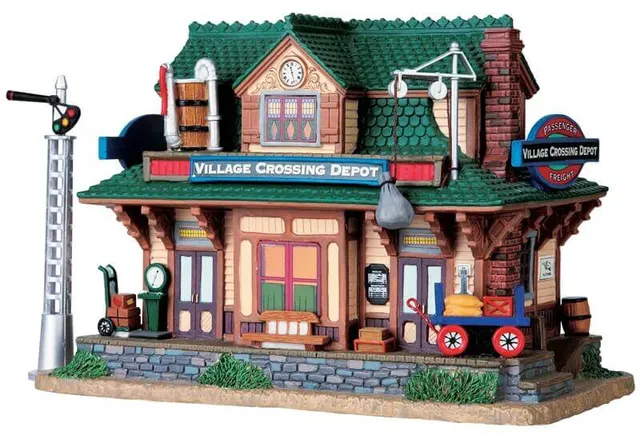 lemax-village-crossing-depot-lot-de-2-b-timents-village-miniature image 1