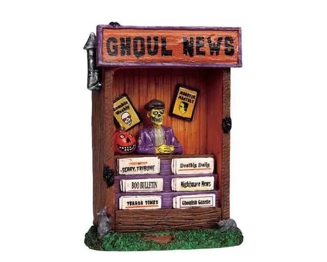 lemax-ghoul-news-kiosque-spooky-town-halloween image 1