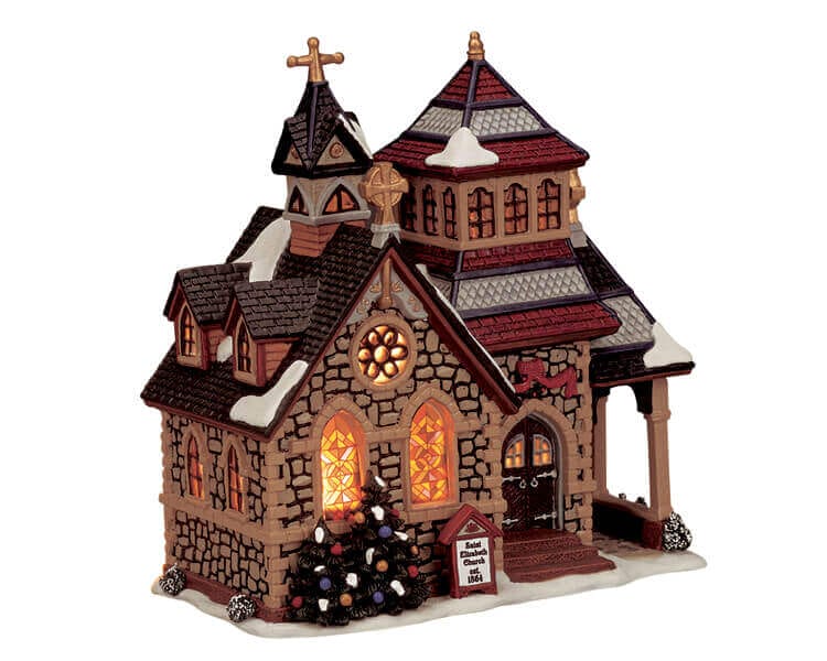 lemax-st-elizabeth-church-glise-miniature-lumineuse-village-de-no-l image 1