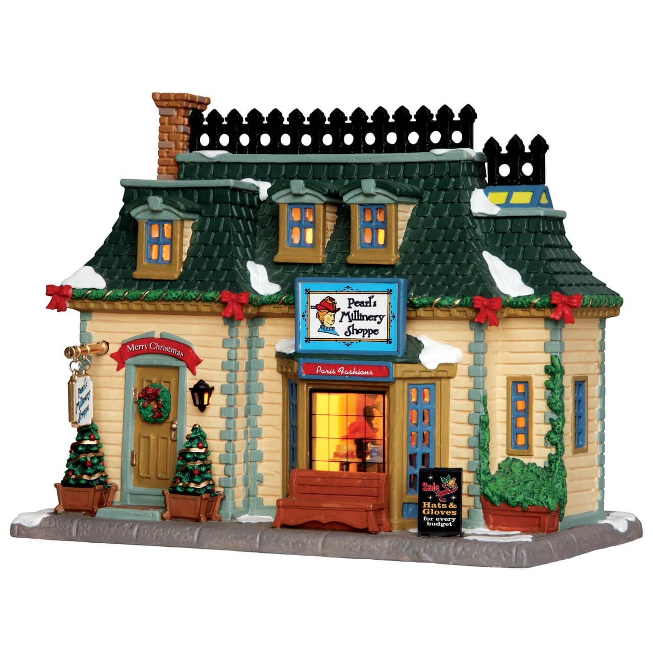 lemax-pearl-s-millinery-shoppe-boutique-lumineuse-village-de-no-l image 1