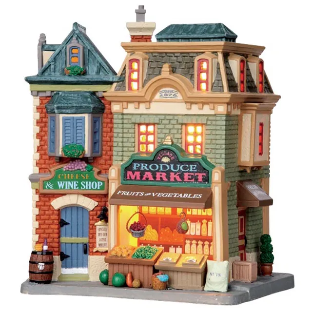 lemax-village-produce-market-march-miniature-lumineux-village-de-no-l image 1