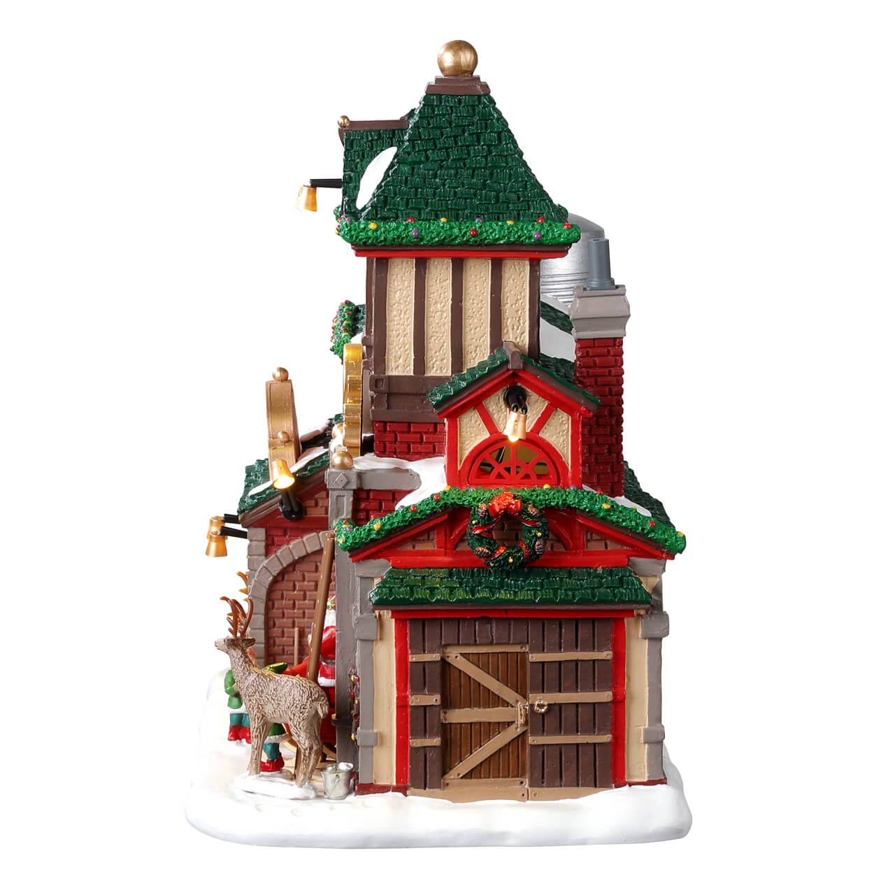 lemax-santa-s-reindeer-stables-curie-des-rennes-lumineuse image 3