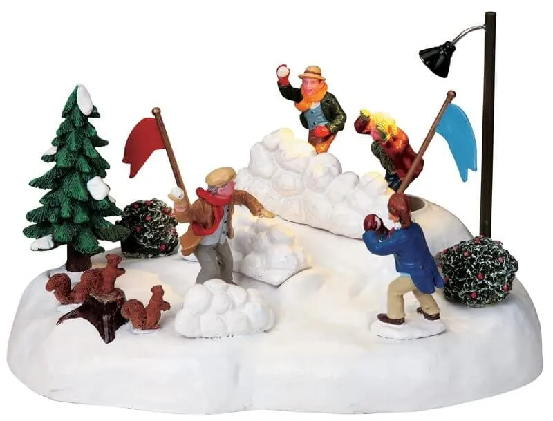lemax-snowball-fight-figurine-bataille-de-boules-de-neige-anim-e image 1