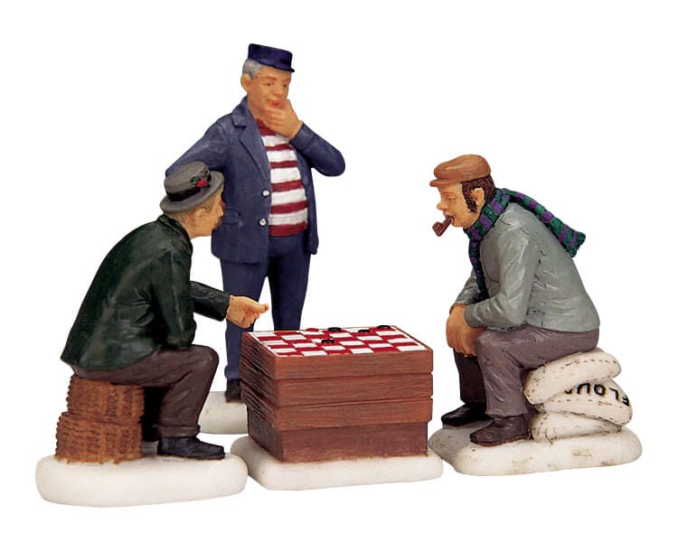 lemax-playing-checkers-figurine-village-miniature-partie-de-dames image 1