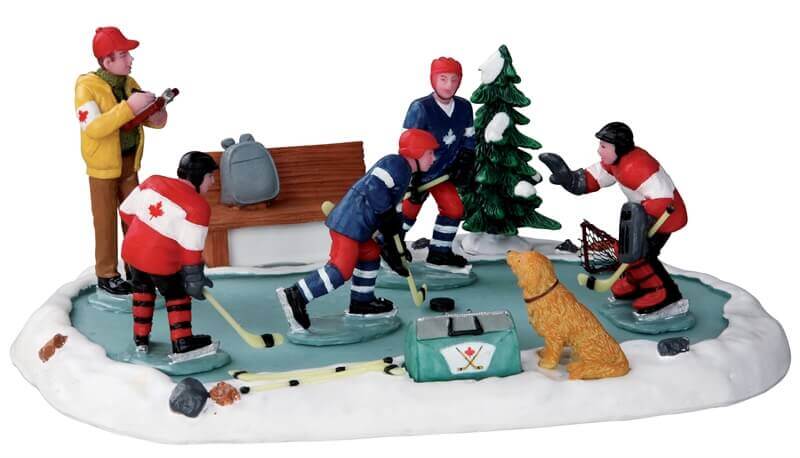 lemax-hockey-tryouts-figurine-hockey-village-de-no-l image 1