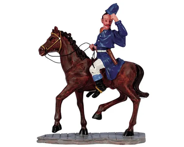 lemax-mounted-policeman-figurine-policier-cheval-village-de-no-l image 1