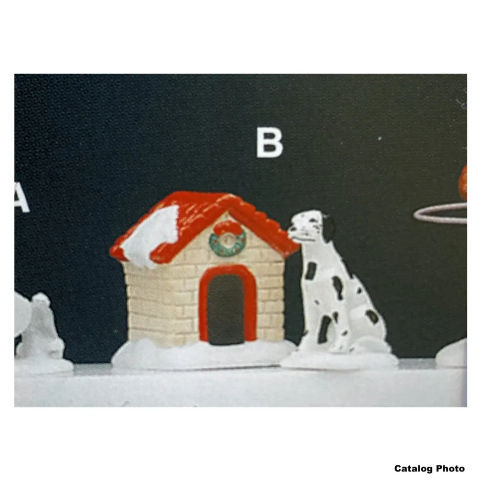 lemax-dog-house-and-dalmatian-cabane-chien-village-no-l image 1