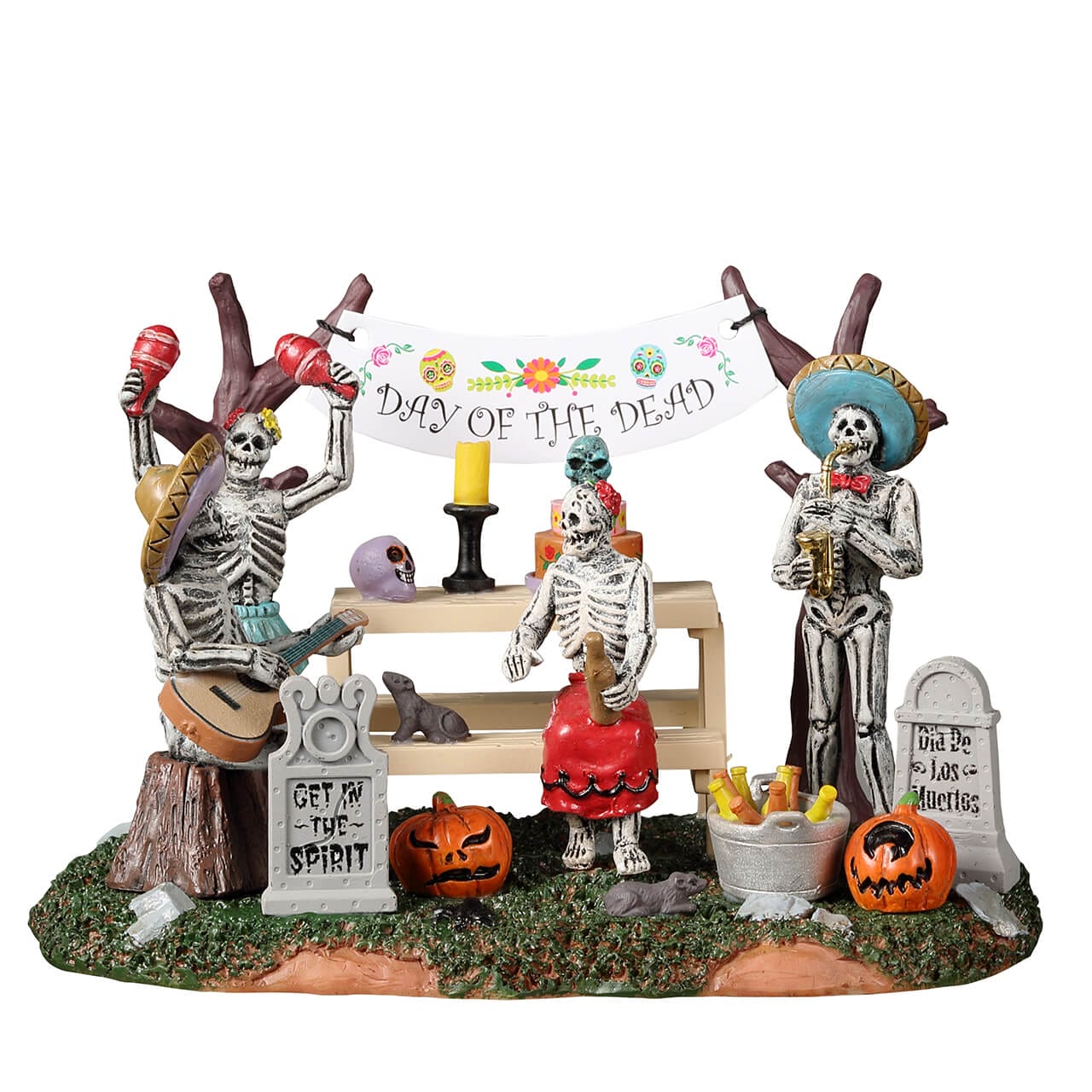lemax-spooky-town-day-of-the-dead-party-sc-ne-squelettes-miniature image 5