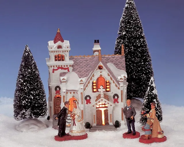 lemax-7pc-sunrise-valley-church-set-glise-lumineuse-miniature image 1