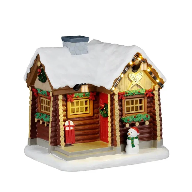 lemax-snowshoe-cabin-cabane-lumineuse-de-no-l-vail-village image 1