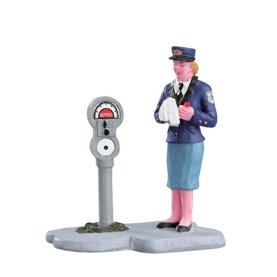 lemax-meter-maid-figurine-contractuelle-village-caddington image 1