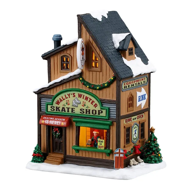 lemax-wally-s-winter-skate-shop-boutique-patins-miniature-vail-village image 1