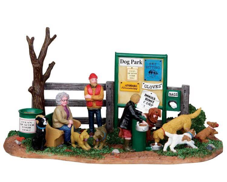 lemax-dog-park-d-cor-miniature-parc-chiens-village image 1