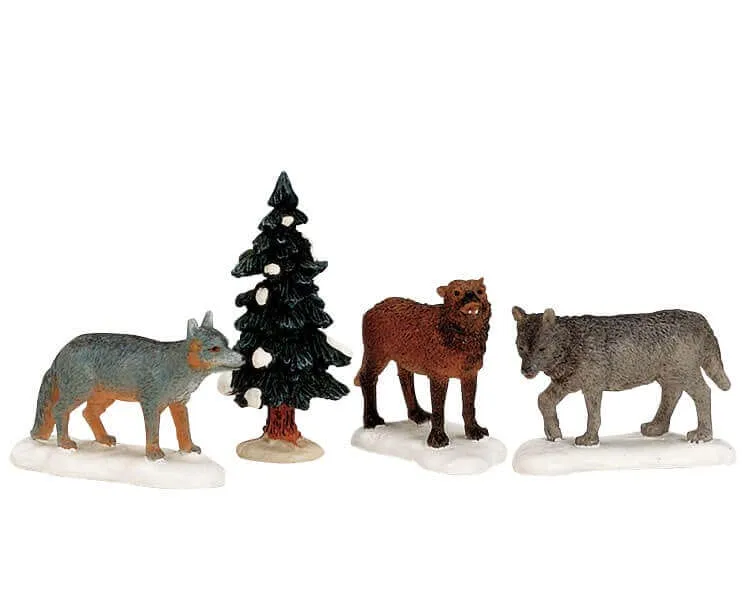 lemax-woodland-wolves-figurine-loups-des-bois-miniatures image 1