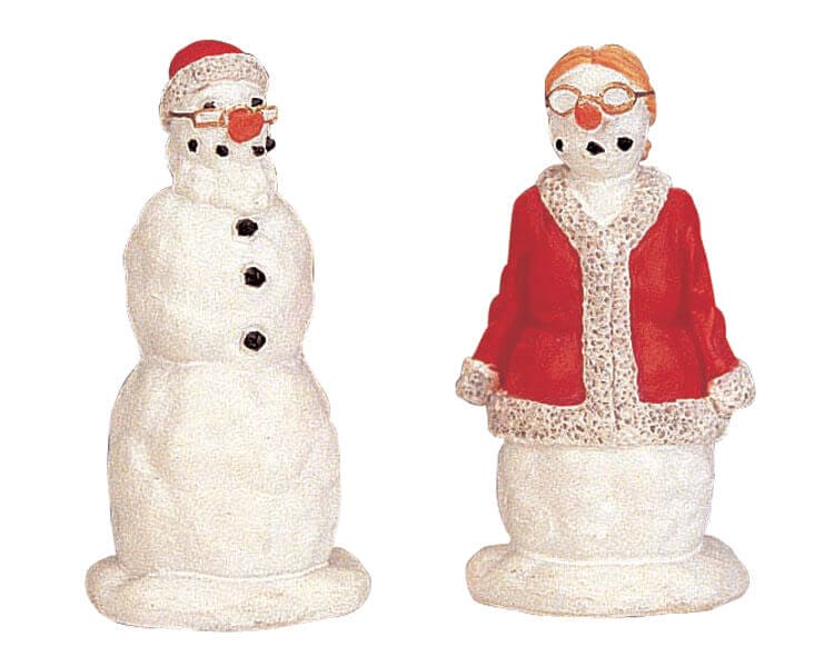 lemax-mr-mrs-santa-snowman-figurines-couple-bonhommes-de-neige-no-l image 1