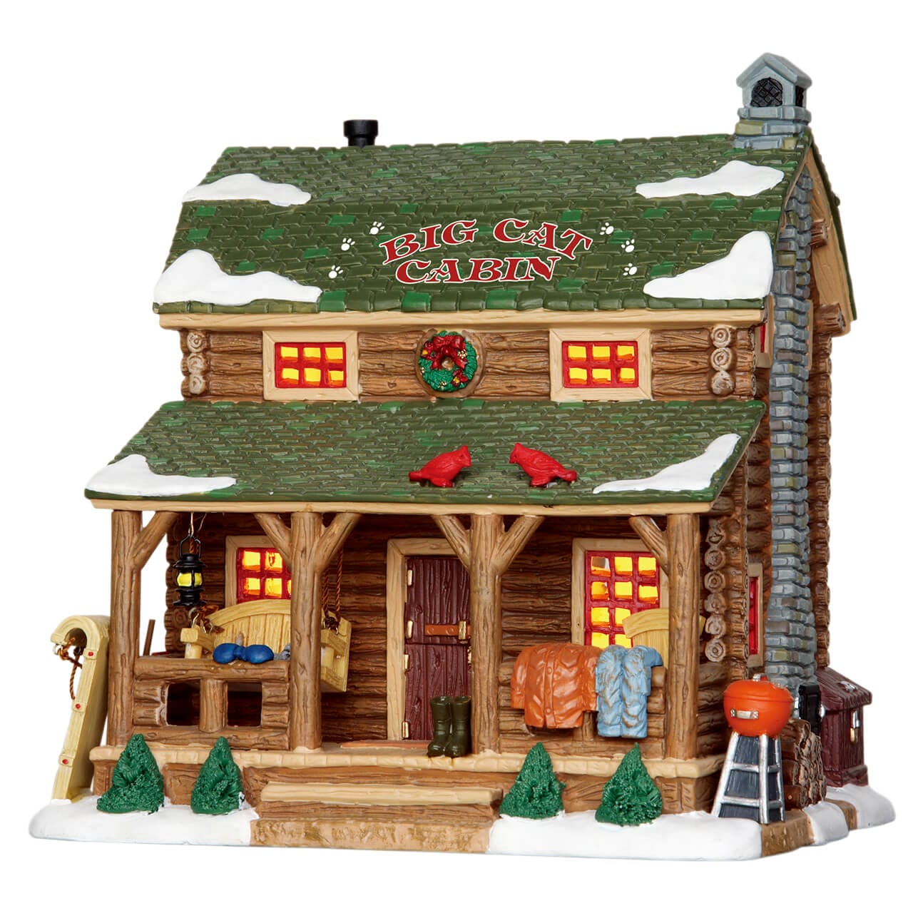 lemax-big-cat-cabin-cabane-foresti-re-village-miniature image 4