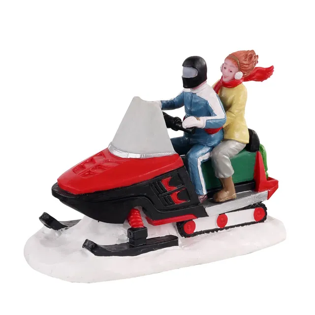 lemax-vail-village-off-trail-adventurers-figurine-motoneige-rouge image 1
