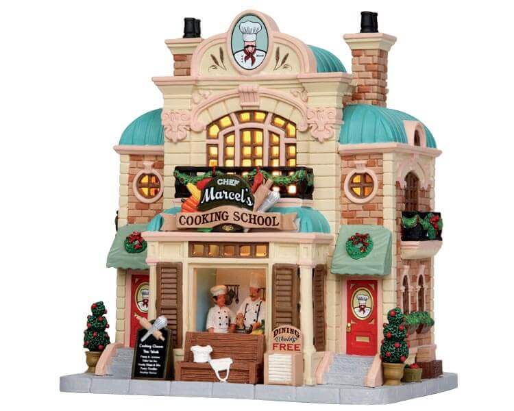 lemax-marcel-s-cooking-school-b-timent-cole-de-cuisine-lumineux-village-de-no-l image 1