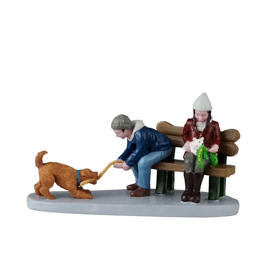 lemax-playful-pups-figurine-chiots-joueurs-village-de-no-l image 1