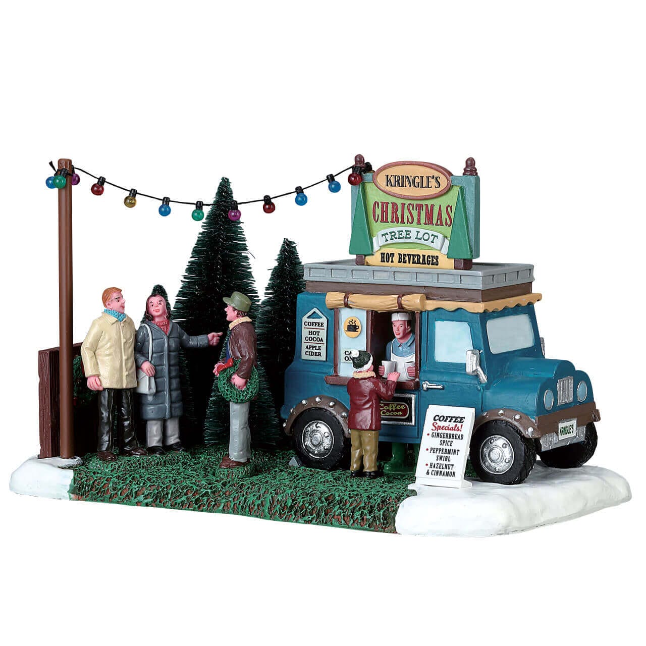 lemax-kringle-s-christmas-tree-lot-stand-de-sapins-de-no-l-miniature-lumineux image 1