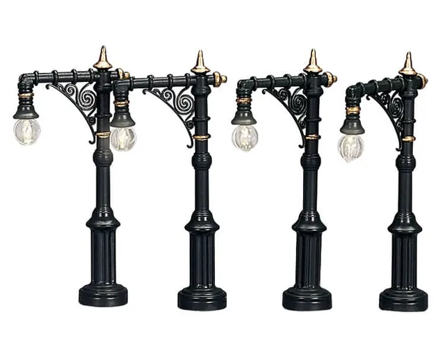 lemax-victorian-street-lamp-lampadaire-miniature-village-no-l image 1