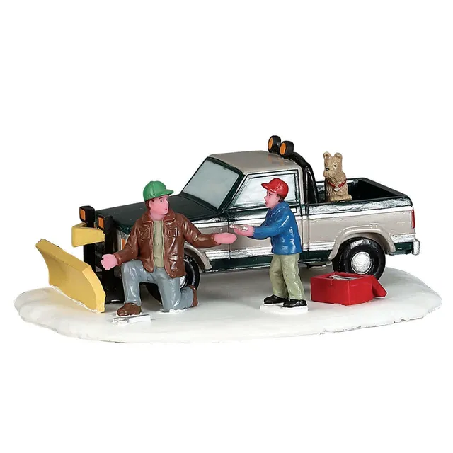 lemax-snow-plow-set-up-accessoire-chasse-neige-village-de-no-l image 1