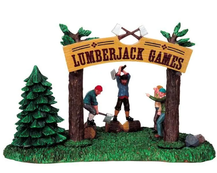 lemax-lumberjack-games-figurine-jeux-de-b-cherons-village-de-no-l image 1