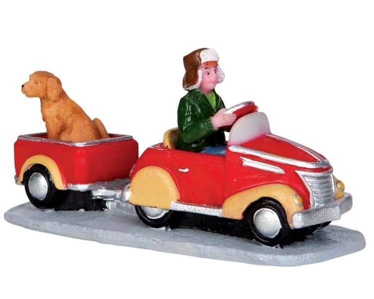 lemax-pedal-car-hitchhiker-figurine-village-miniature image 1