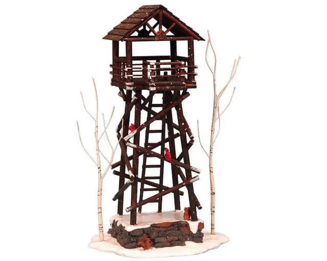 lemax-wooden-ranger-tower-tour-de-garde-foresti-re-miniature image 1