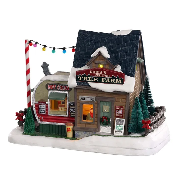 lemax-sonia-s-tree-farm-chalet-ferme-sapins-lumineux image 1