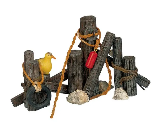 lemax-wooden-mooring-accessoire-quai-en-bois-village-miniature image 1