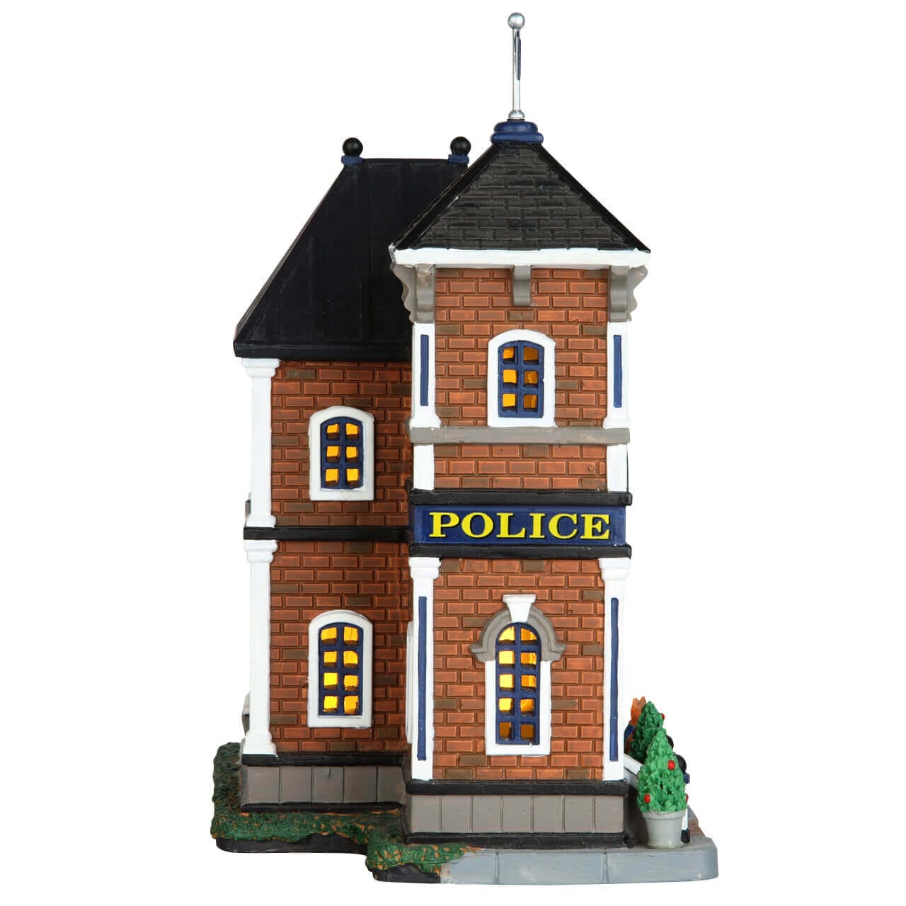 lemax-west-side-police-station-b-timent-miniature-lumineux-village-de-no-l image 2