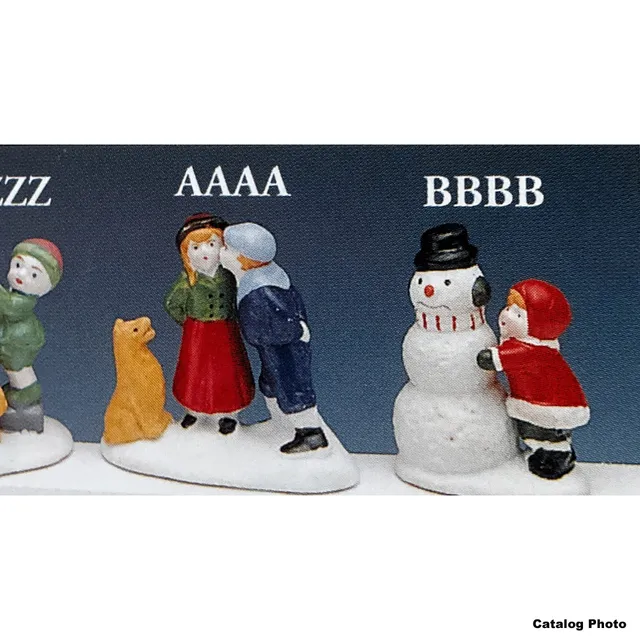 lemax-snowman-and-girl-figurine-bonhomme-de-neige-village-no-l image 1