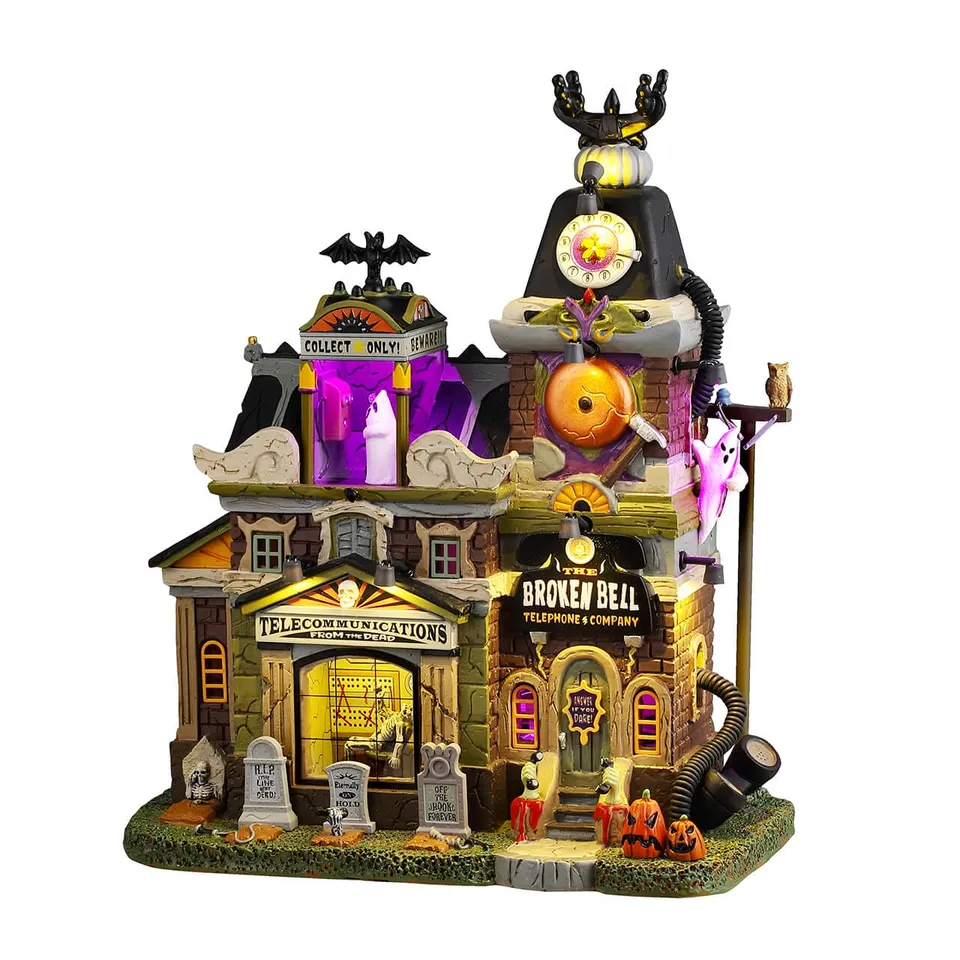 lemax-broken-bell-telephone-co-maison-spooky-town-lumineuse image 1